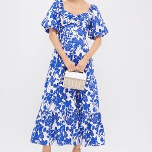HYACINTH HOUSE
Blue Floral Seaport Midi Dress